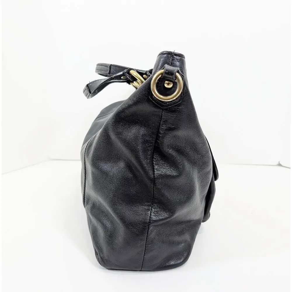 Coach Izzy Leather Carryall Satchel Bag Black Double Handle Purse F24683